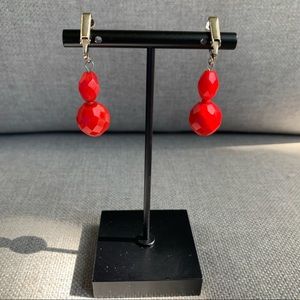 ☀️ 3/$15 Red Beaded Clip-on Earrings
